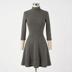 H&M Fun and Flirty Black and White Skater Dress